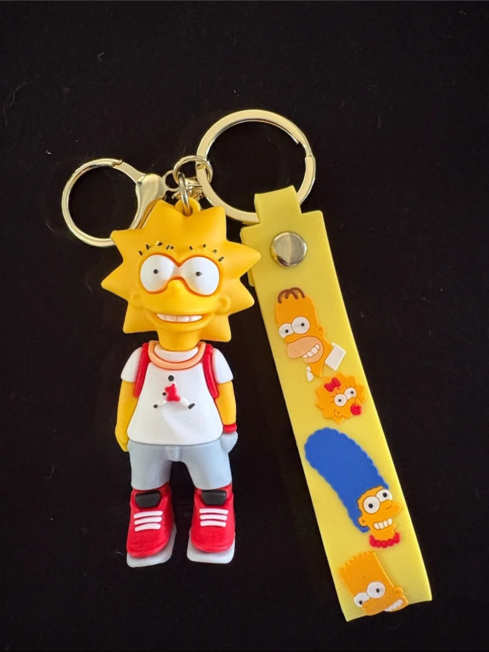 Simpson Lisa Simpson PVC Keychain Bag Charm with Yellow Character Strap